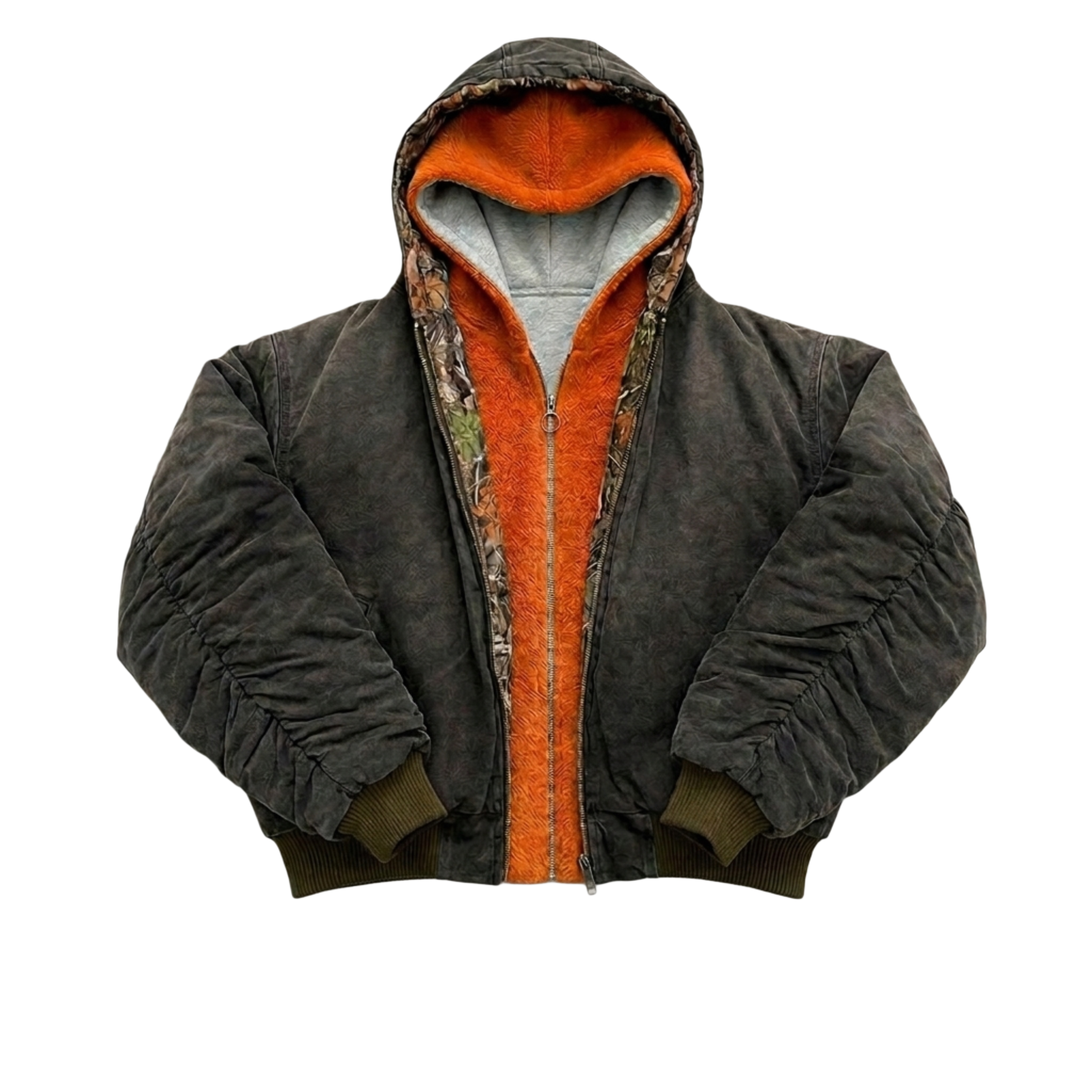 Reversible Bomber — Washed Grey / Hunter Camo