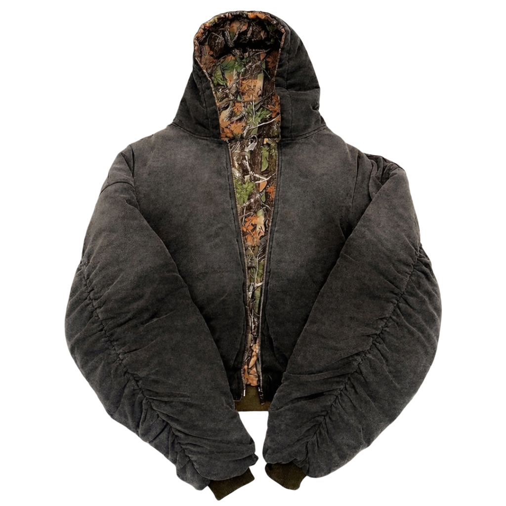 Reversible Bomber — Washed Grey / Hunter Camo