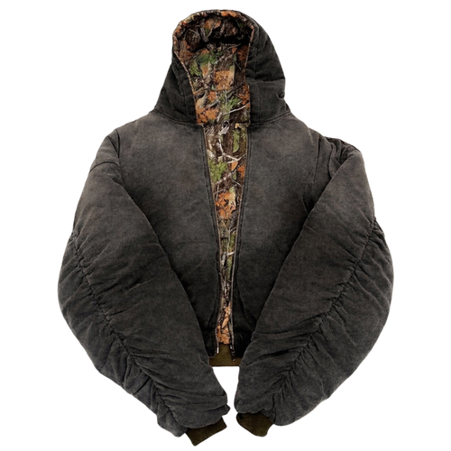 Reversible Bomber — Washed Grey / Hunter Camo