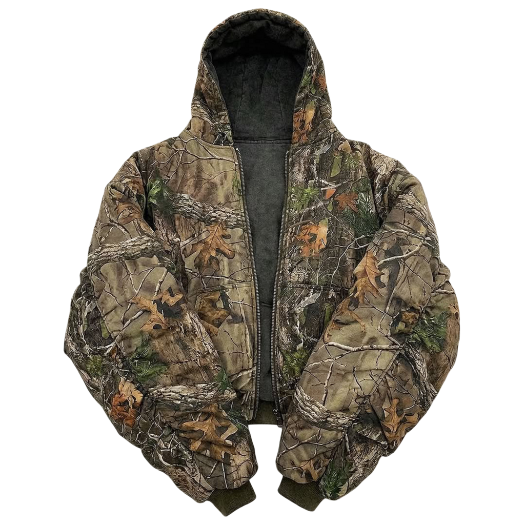 Reversible Bomber — Washed Grey / Hunter Camo