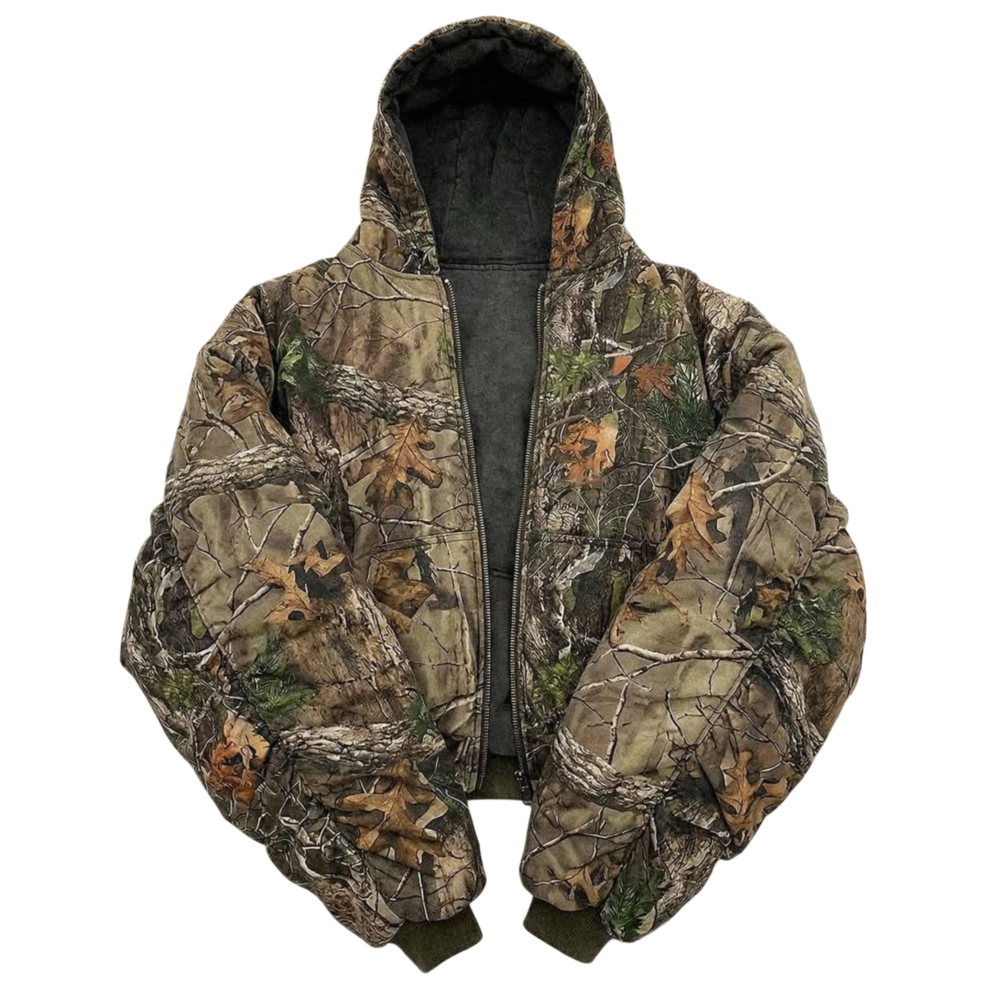 Reversible Bomber — Washed Grey / Hunter Camo