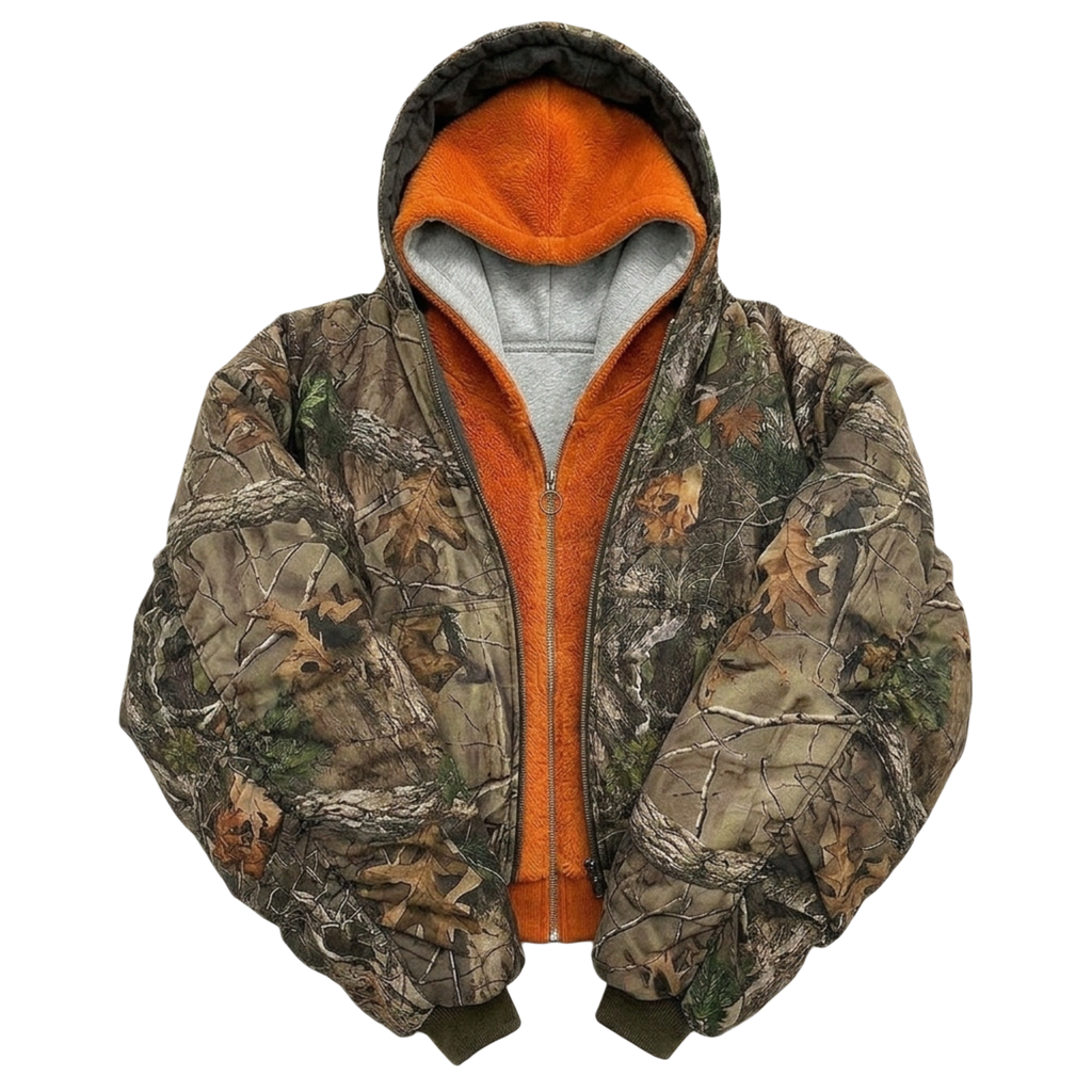 Reversible Bomber — Washed Grey / Hunter Camo