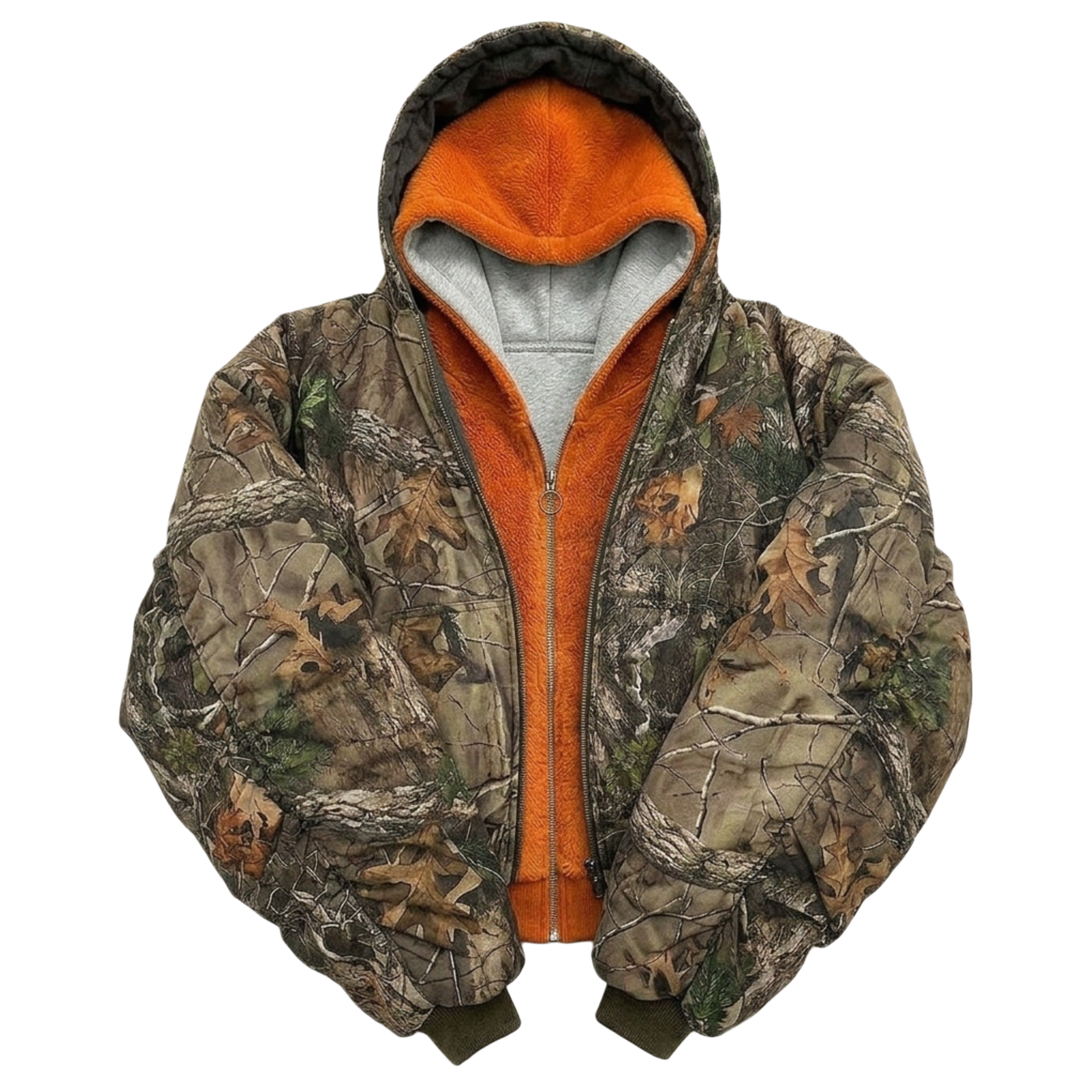 Reversible Bomber — Washed Grey / Hunter Camo