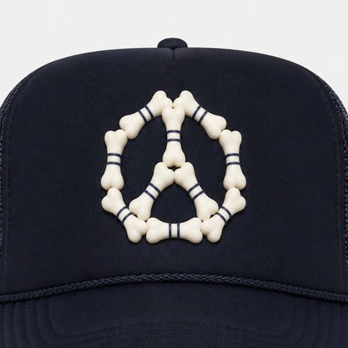 3D “Peace” Bones Trucker Hat — Navy