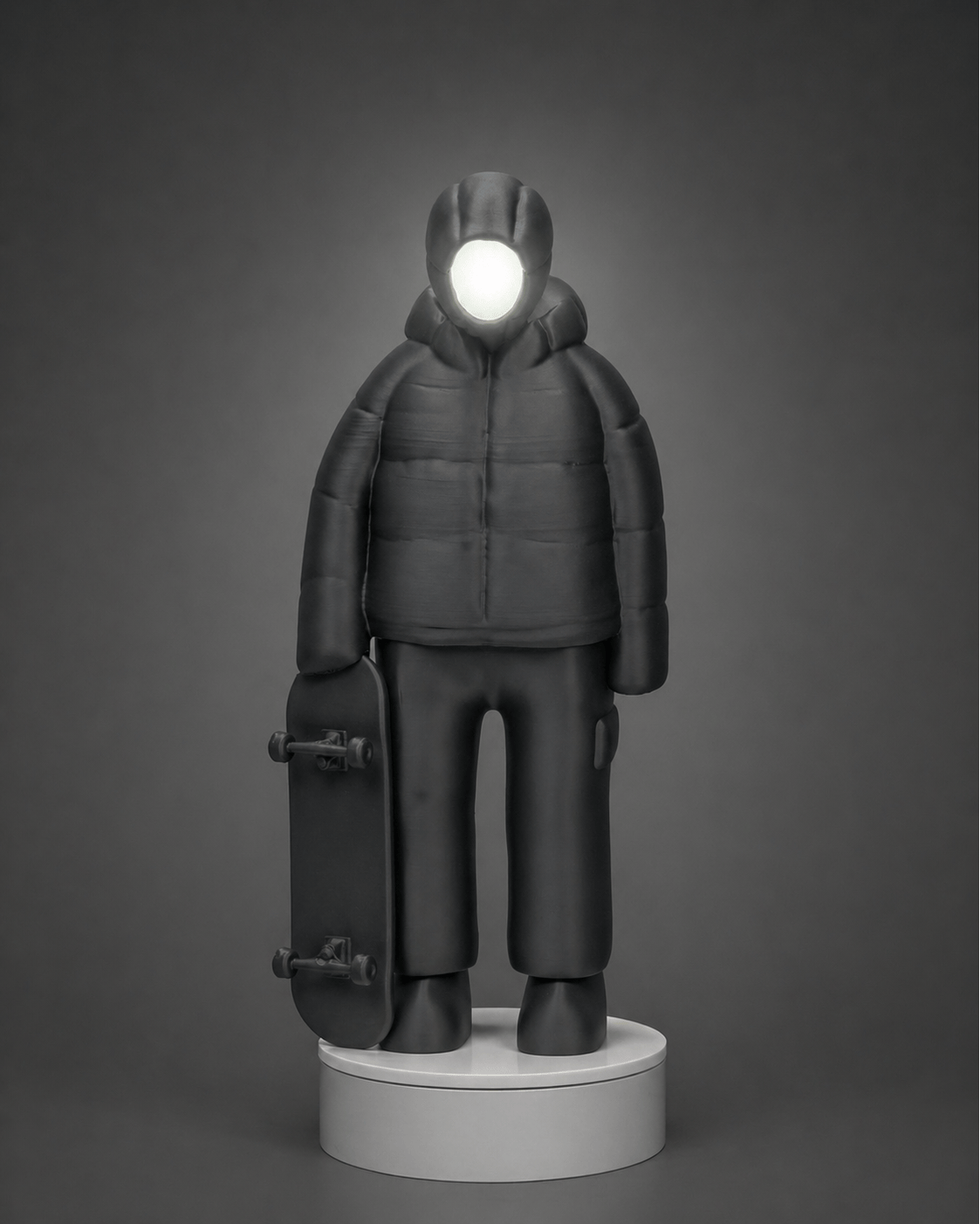 skater figurine + illuminated face