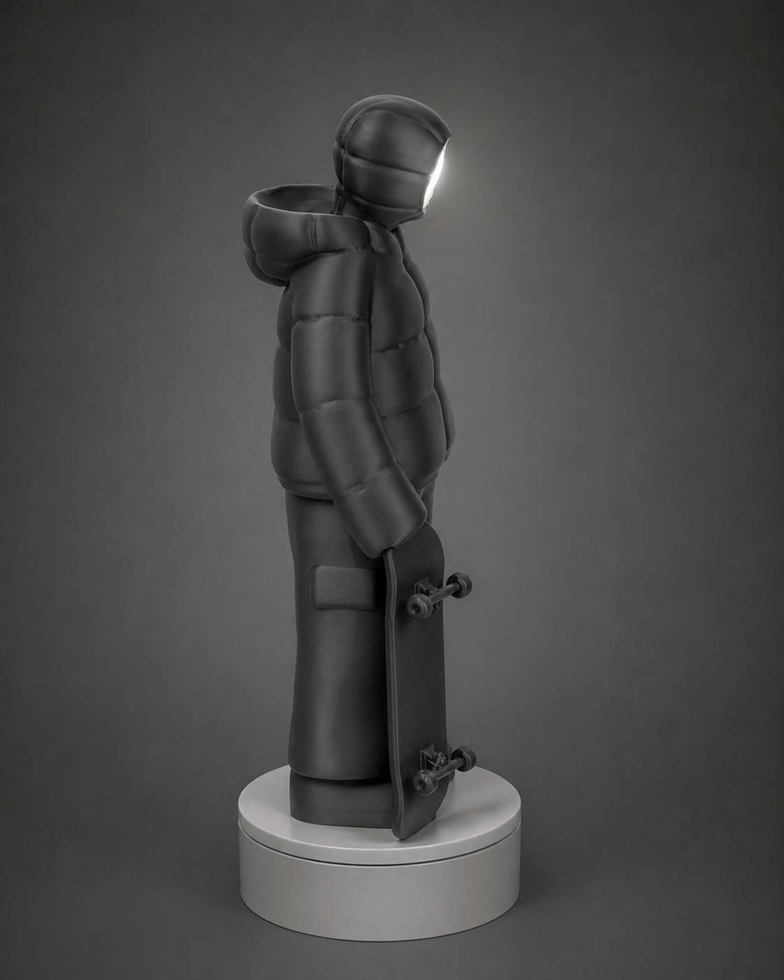 skater figurine + illuminated face