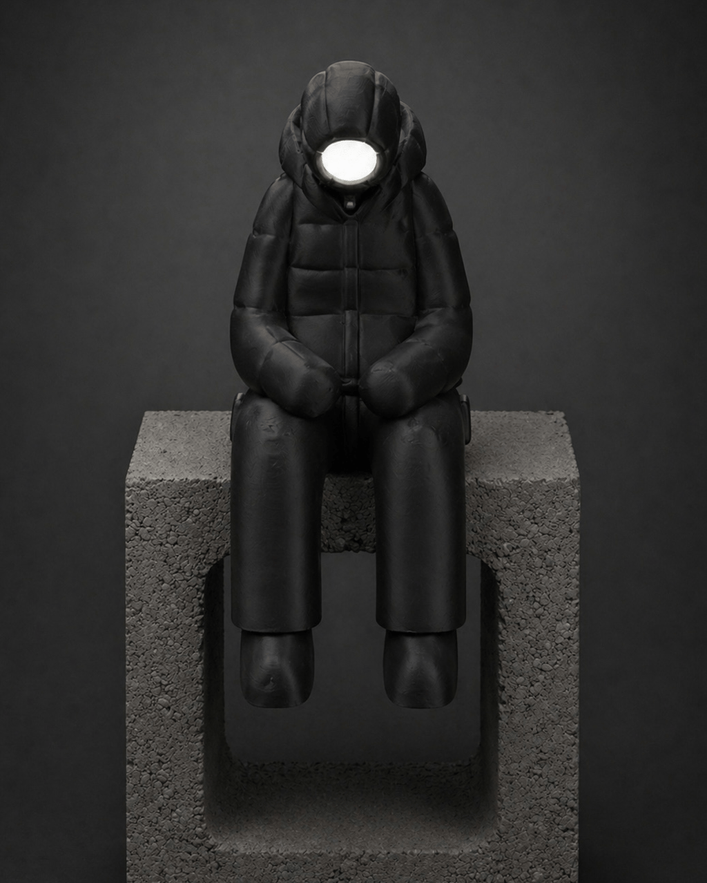 sitting-ledge figurine + illuminated face