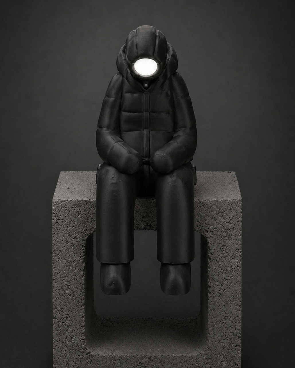 sitting-ledge figurine + illuminated face