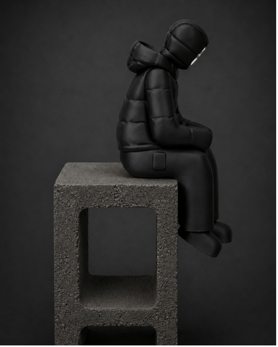 sitting-ledge figurine + illuminated face