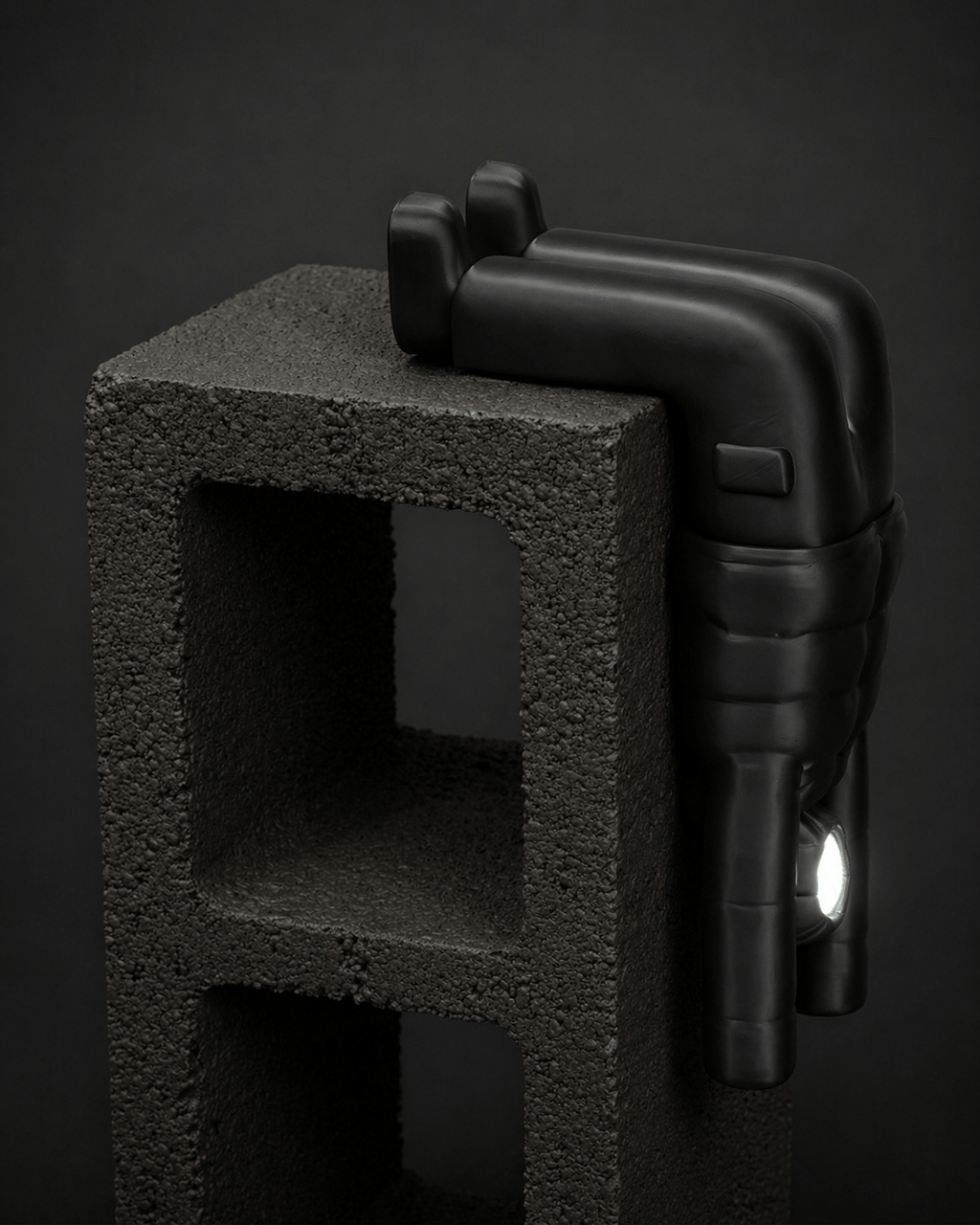 dangling-ledge figurine + illuminated face