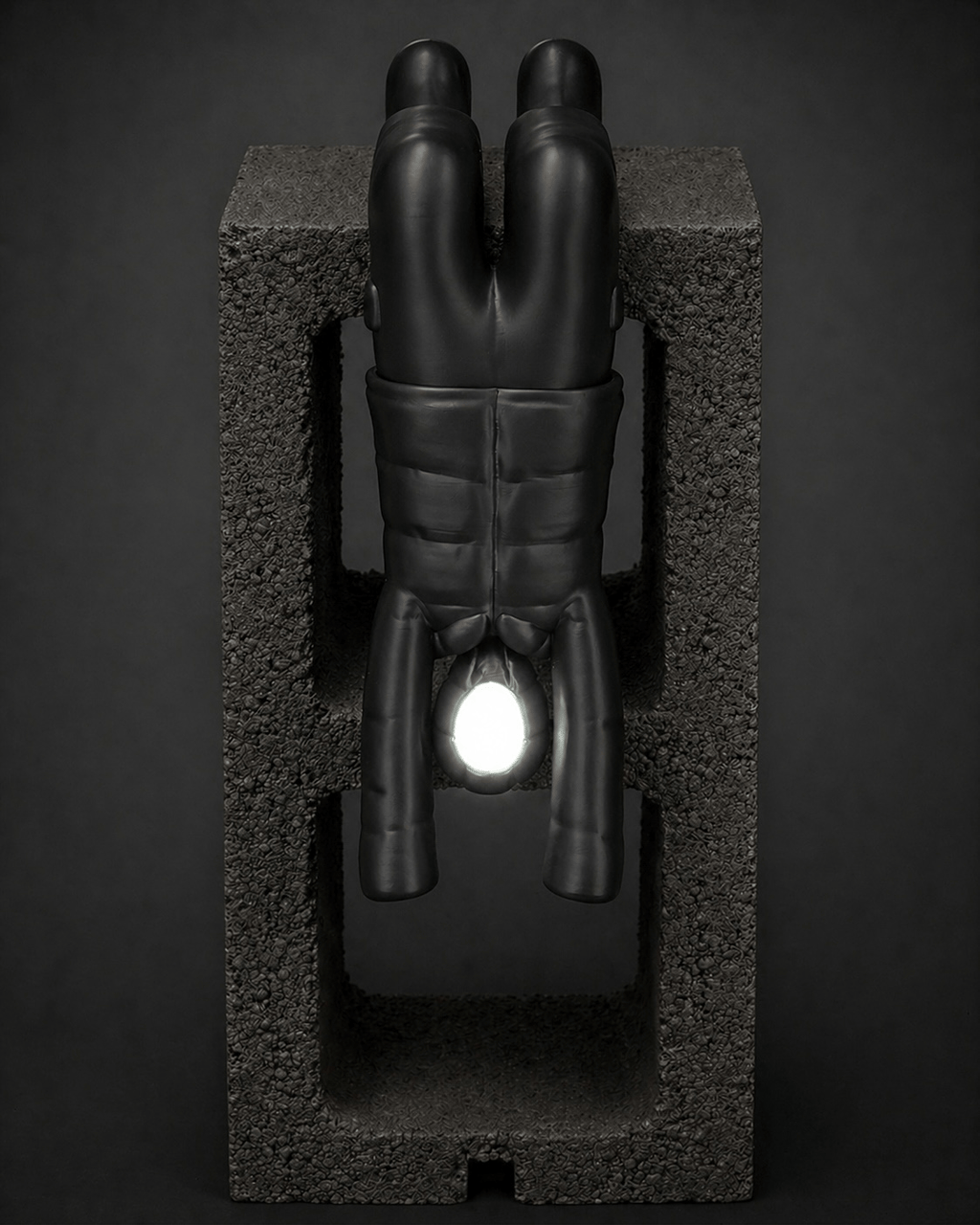 dangling-ledge figurine + illuminated face