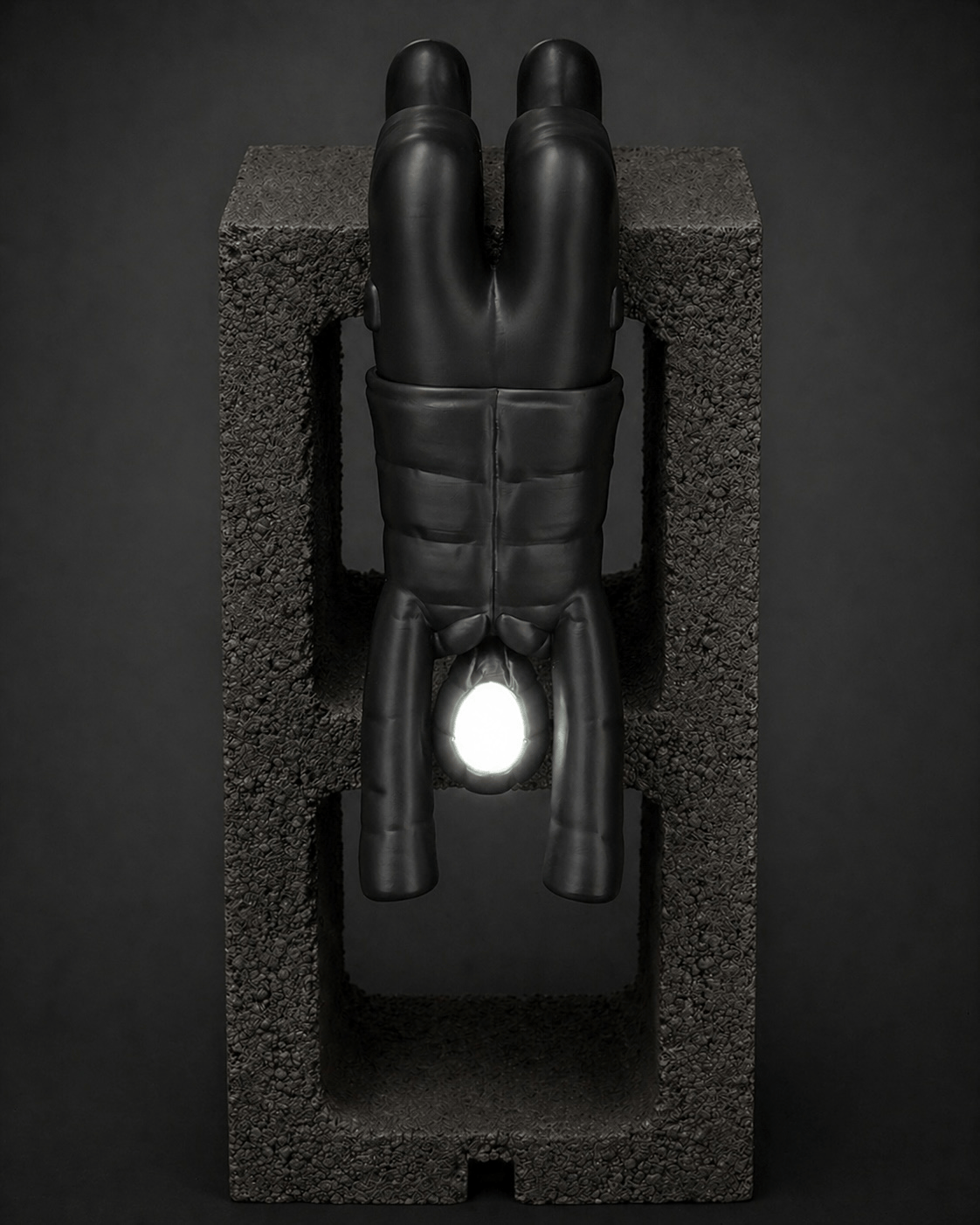 dangling-ledge figurine + illuminated face